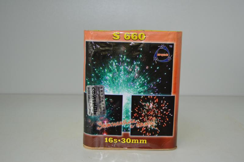 Салютная установка PI S660 30mm 16S MIX Strobe (12/1)