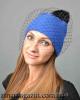Шапка с вуалью и помпоном  (синяя)