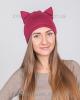 Шапка с ушками бордо