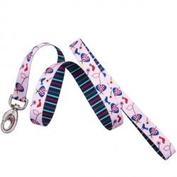 Coastal Sublime поводок для собак, птички с полосками, 2,5смХ1,8м