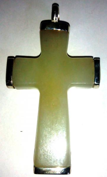 Фото Изделия из камня. Под заказ Крест православный из белого нефрит