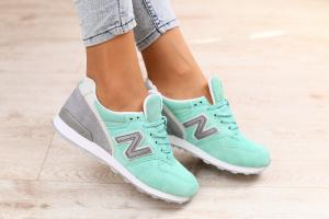 Фото Женские Кроссовки New New Balance Женские кроссовки, замшевые, мятного цвета с серыми вставками