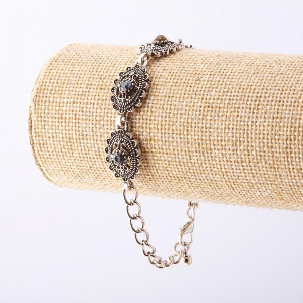 Браслет под "капельное серебро"   с кристаллами 22см