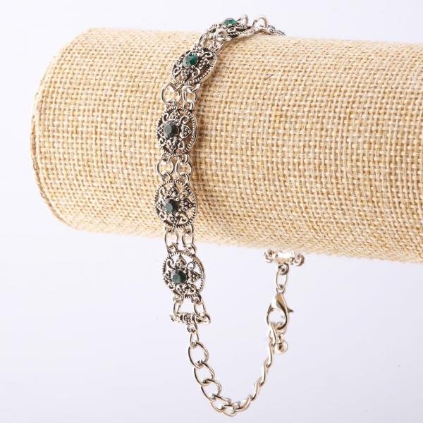 Браслет под "капельное серебро"   с кристаллами 22см