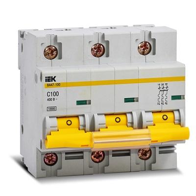 Фото Автоматические выключатели для защиты от перегрузок и короткого замыкания электрической цепи, Автоматический выключатель серии ВА Автомат ВА 47-100