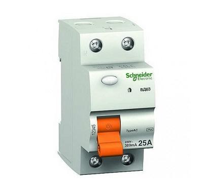 Фото Автоматические выключатели для защиты от перегрузок и короткого замыкания электрической цепи, Автоматический выключатель Moeller, Schneider Еlectric Диф-выключатель (реле) ВД63 1Р+N 25А С