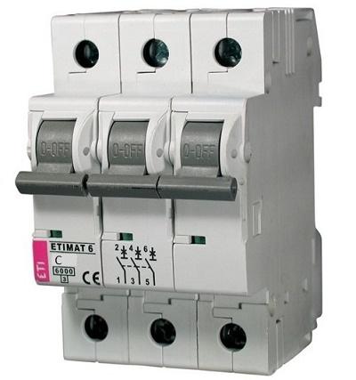 Фото Автоматические выключатели для защиты от перегрузок и короткого замыкания электрической цепи, Автоматический выключатель ETIMAT  Автомат ETIMAT 6 3p С 63А (ETI)
