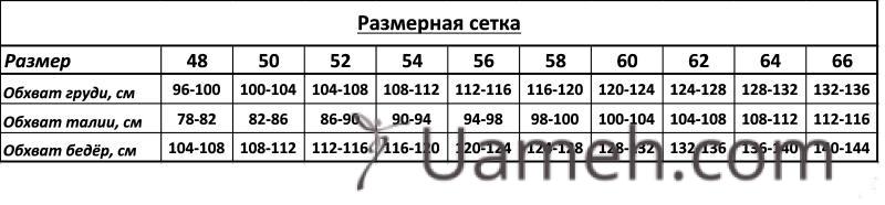 Общая размерная сетка