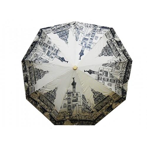 Фото Прочее, Женские зонты Женский зонт полуавтомат 3 сложения Tornado Артикул 51-178 серый принт