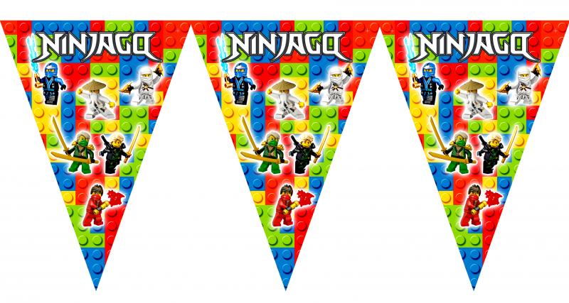 Вымпел "Лего Ниндзяго" (белый) (15 флажков)