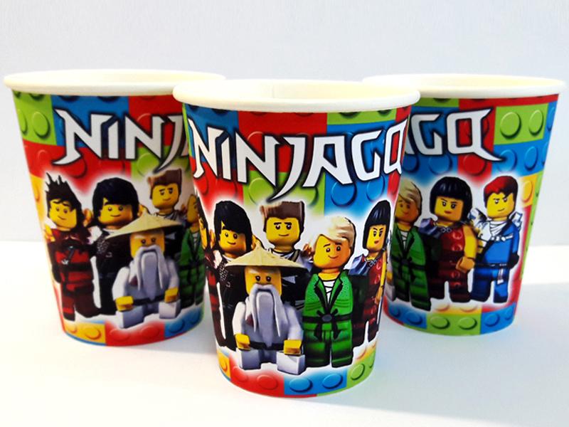 Стаканчики "Лего Ниндзяго" (белый) 250 мл., - 8 шт.