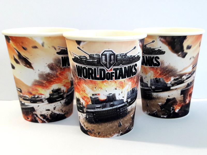 Стаканчики "Мир танков" 250 мл., - 8 шт.