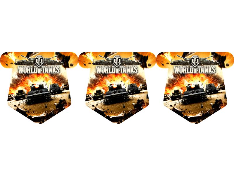 Флажки 18 шт. "Мир танков"