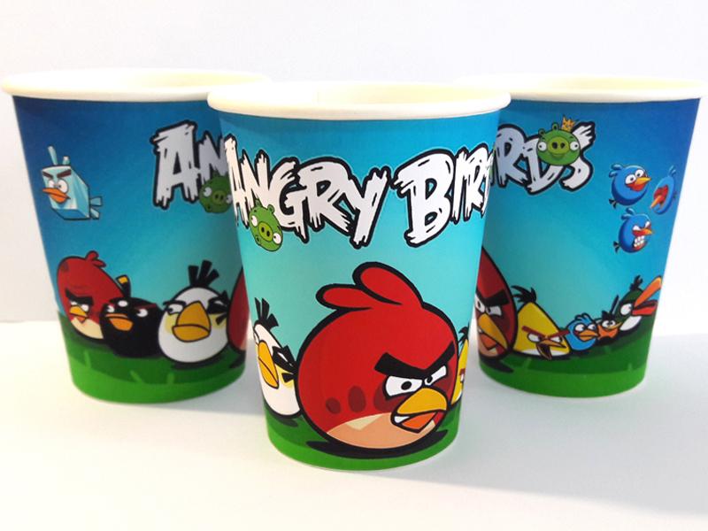 Стаканчики "Энгри Бердз" 250 мл., - 8 шт.