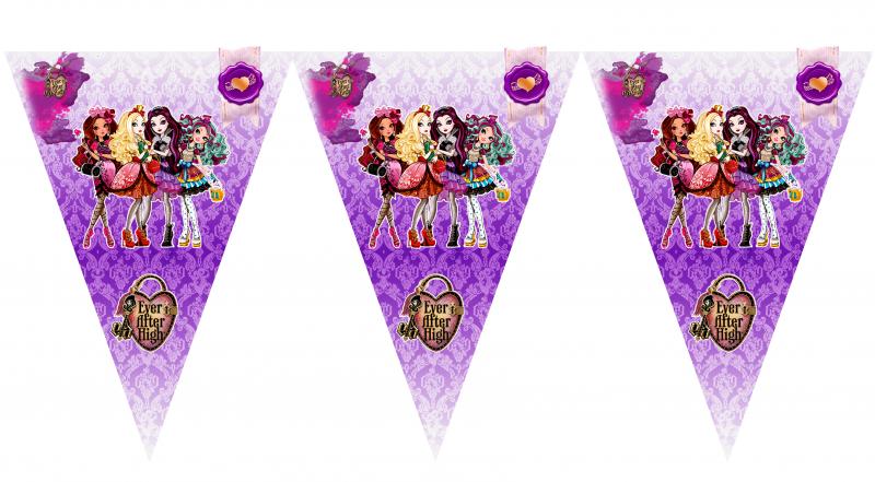 Вымпел "Эвер Афтер Хай" (фиолет) (15 флажков)