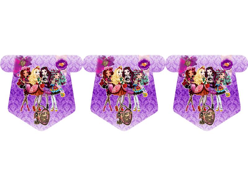 Флажки 12 шт. "Эвер Афтер Хай" (фиолет) 1