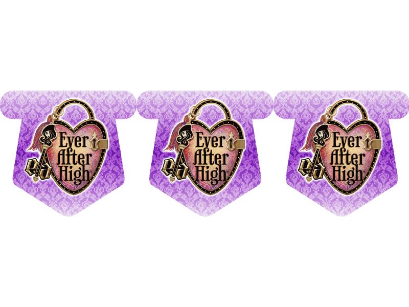 Флажки 15 шт. "Эвер Афтер Хай" (фиолет) 2