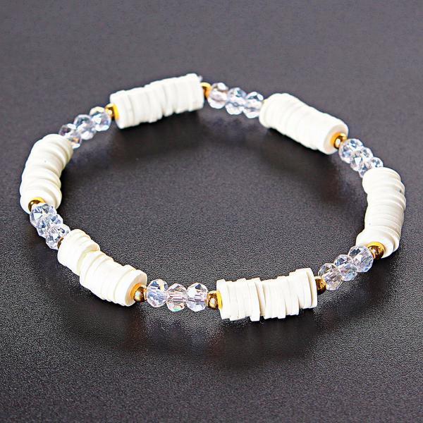 [16см] Браслет летний монетки сезон кремовый