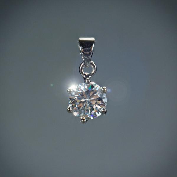 Кулон подвеска Кристалл d-2 см цвет металла "серебро"
