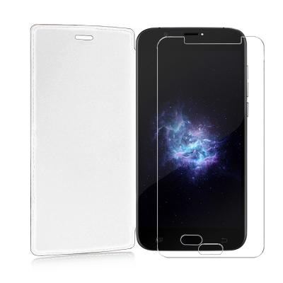 Чехол-книжка Doogee X9 Mini Leather white + защитное стекло