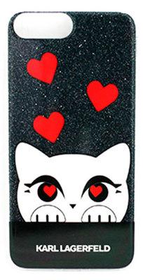 Чехол-накладка Lagerfeld Valentine TPU Case Choupette iPhone 8 Plus/7 Plus Glitter Black