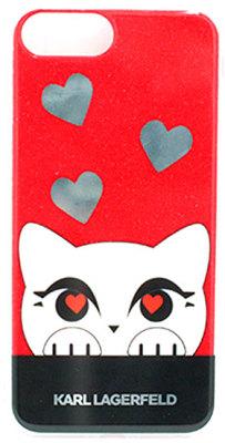 Чехол-накладка Lagerfeld Valentine TPU Case Choupette iPhone 8 Plus/7 Plus Glitter Red