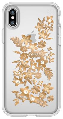 Чехол-накладка Speck Presidio Shimmer (Floral Metallic Gold) для iPhone X