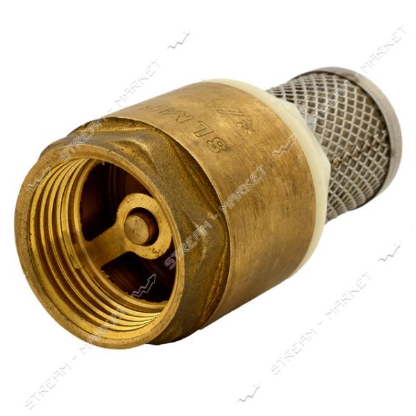 Обратный клапан для воды 1' с сеткой латунный шток