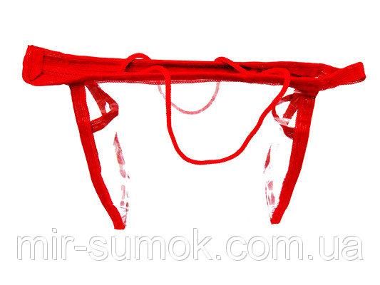 Фото Косметички Женская прозрачная косметичка Артикул 052 красная кайма