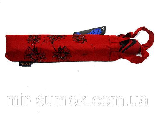Фото Зонты Женский зонт полуавтомат 3 сложения Tornado Артикул 51-178 красный