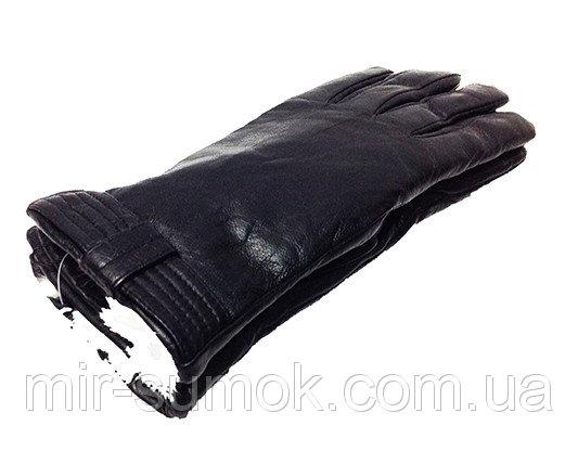 Фото  Женские перчатки кожа Зимушка Артикул P- 125 мод №4 черные мех кролик