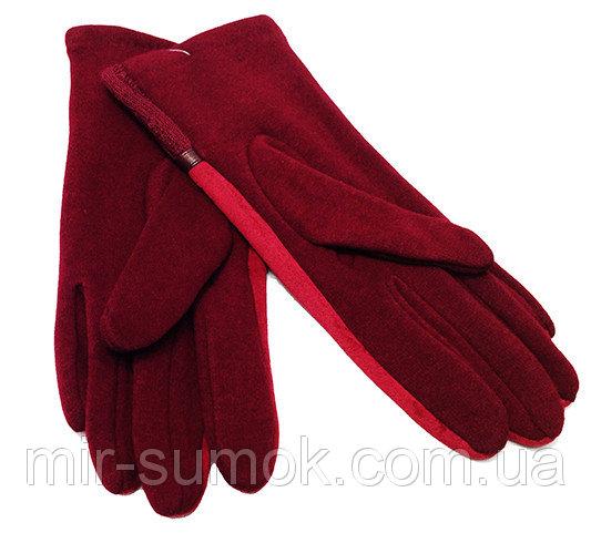 Фото  Женские перчатки Зима кашемир-х/б Артикул  P-324 красный