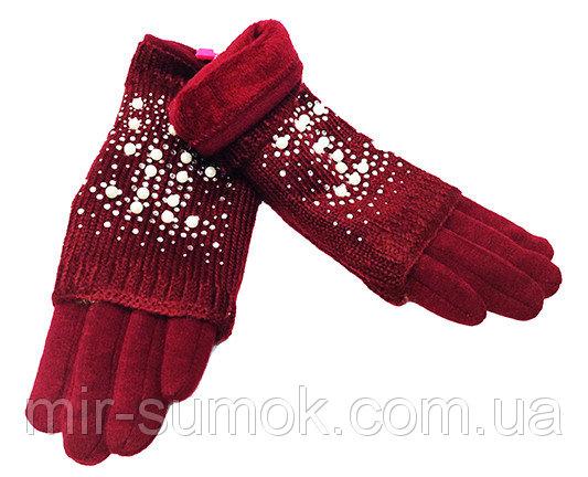 Фото  Женские перчатки Ronaerdo Артикул Ю-0110-155 бордовые