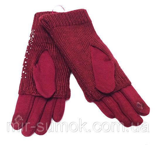 Фото  Женские перчатки Ronaerdo Артикул Ю-0110-155 бордовые