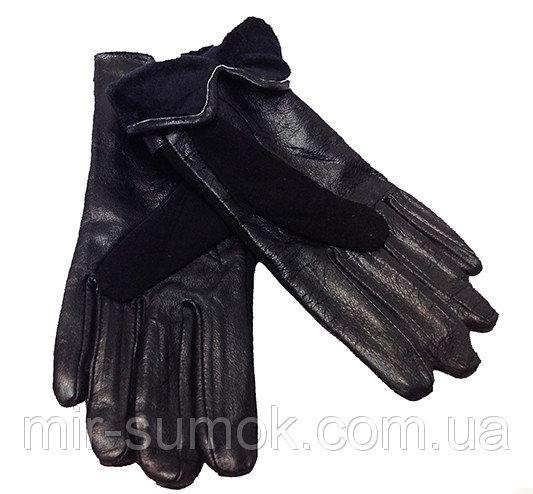 Фото  Перчатка Женская кожа Thinsutate Артикул 4 мод 3 black с замшем