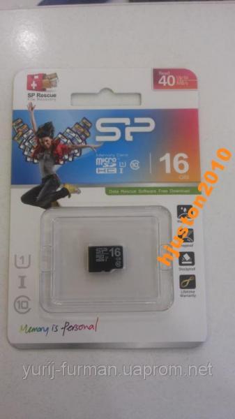 MicroSDHC 16GB SiliconPower Class 10 (SP016GBSTH01