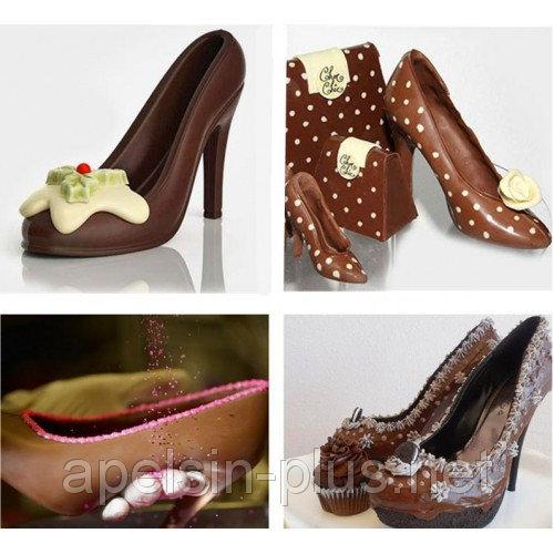 Фото  Поликарбонатная форма для шоколада Туфелька 3D большая