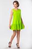 Салатовое платье с рюшами без рукавов