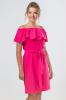 Малиновое платье с воланом