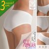 Трусики женские хлопок. Трусы слипы миди набор 3шт. Нижнее белье для женщин больших размеров Cotonella™. Белый, M