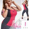 Футболка женская спортивная Kris Line™. Блузка серый/розовый для фитнеса и йоги. Одежда для спорта Польша