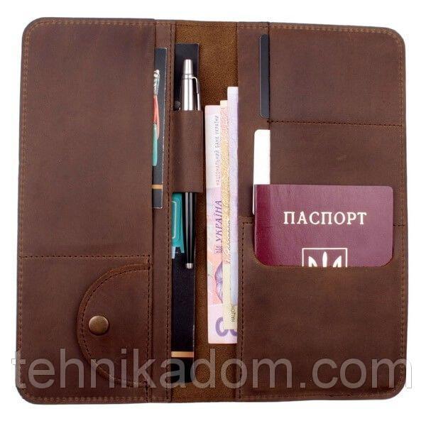 Кожаный органайзер для документов Коричневый Нубук (ХР59610)