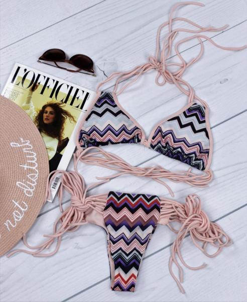 Купальник раздельный мини бикини с узором.