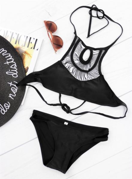 Купальник раздельный холтер  черный..