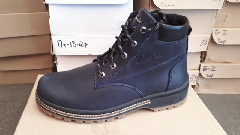 Мужские кожаные зимние ботинки Clarks. Харьков