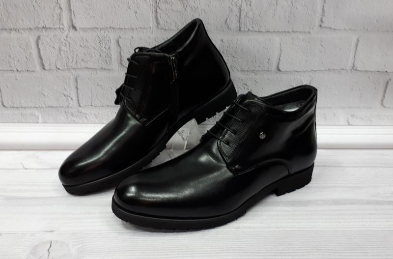 Мужские зимние кожаные ботинки внутри цигейка. Турция