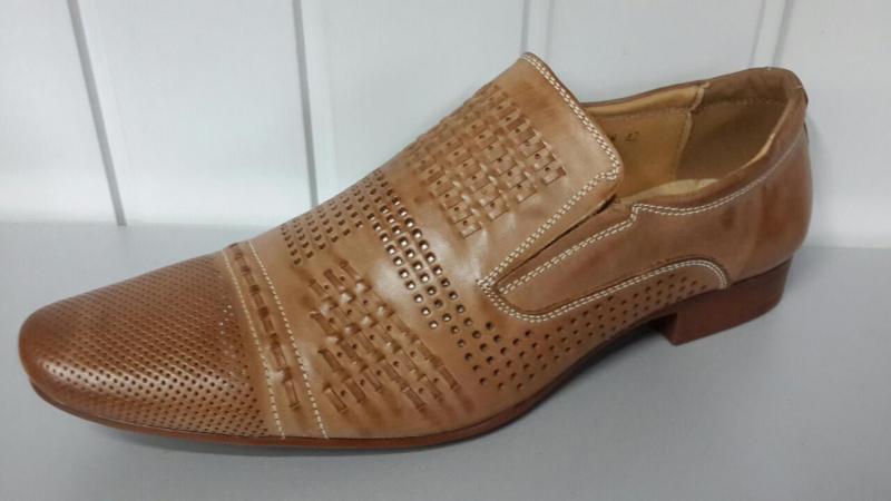 Мужские летние туфли TJTJ из натуральной кожи. Польша