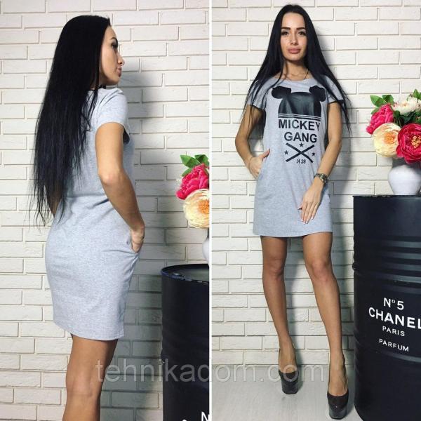 Женское платье серого цвета от YuLiYa Chumachenko