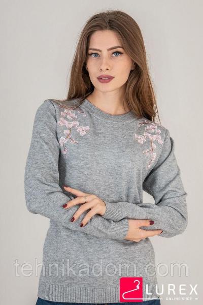 LUREX Кофта с цветочной вышивкой на воротнике - бордо цвет, M