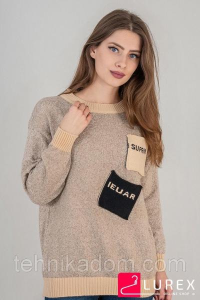 LUREX Меланжевая кофта с двумя карманами - серый цвет, S